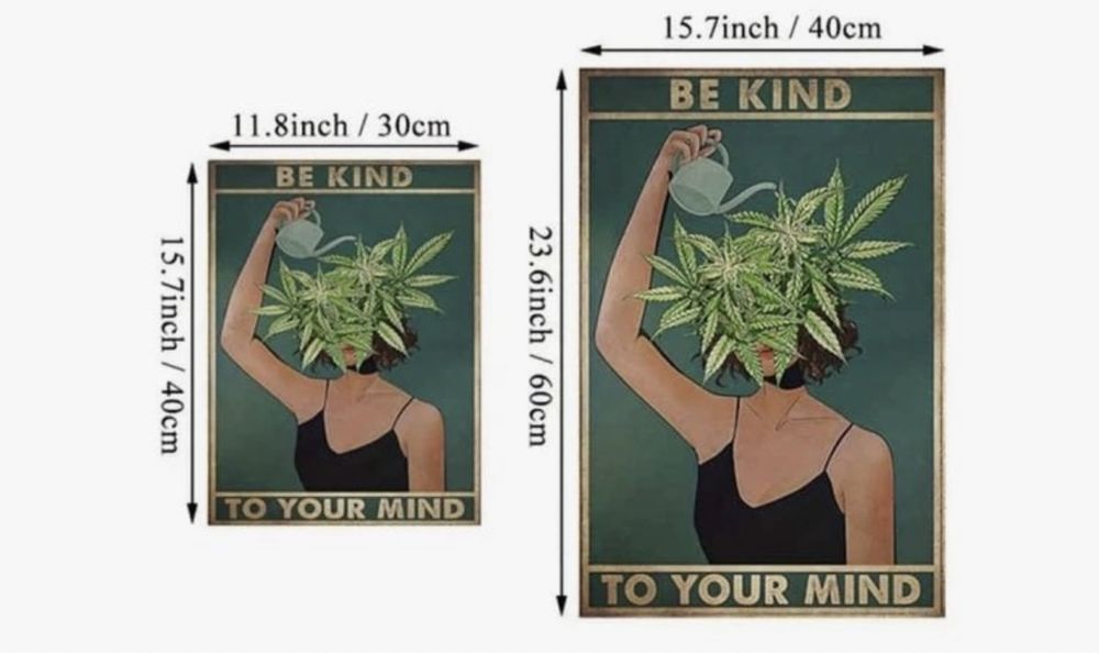 Niesamowity oryginalny plakat z przesłaniem Be Kind To Your Mind