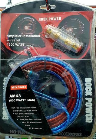 Conjunto de cabos de potência, áudio para subwofer e amplificador