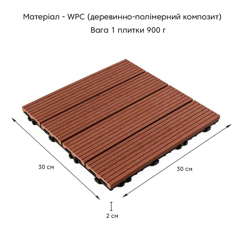 WPC Плитка композитна, доріжка, сад, будинок, 300х300х20мм.АКЦІЯ!