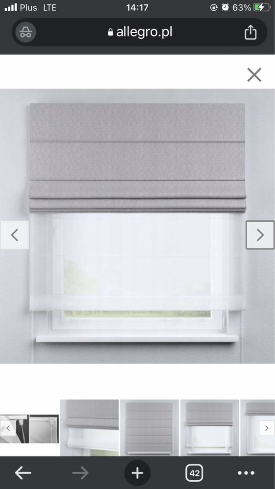 Roleta rzymska DECORIA Duo 135 x 180 cm szara