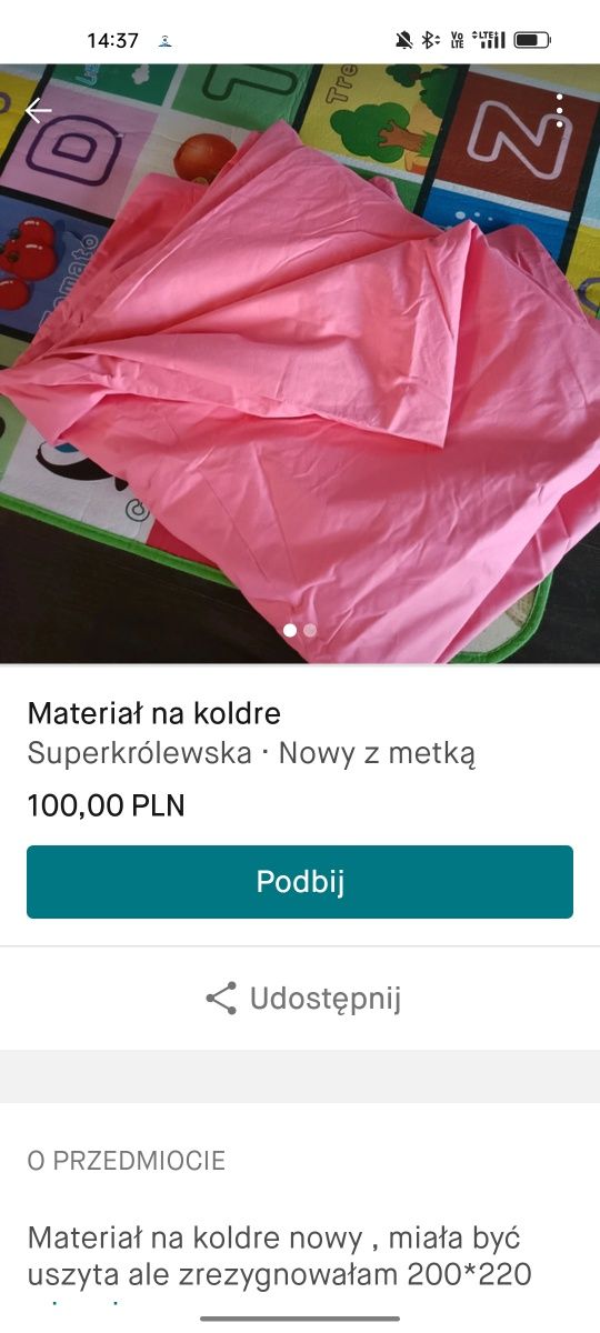 Materiał na koldre