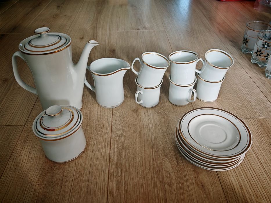 Porcelanowa zastawa serwis do kawa/herbata Włocławek PRL