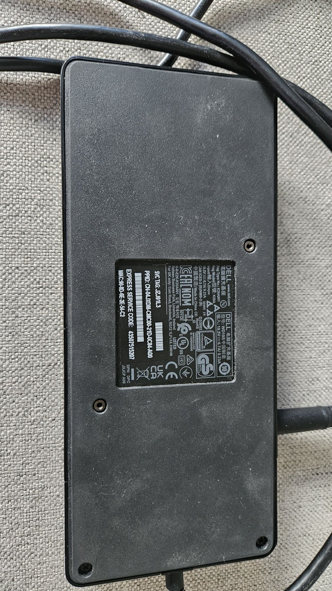 Stacja dokująca Dell WD19S z zasilaczem 180W