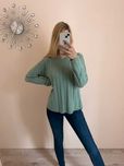 Sweter M 38 Only miętowy wyciskany prążek prążki okrągły dekolt