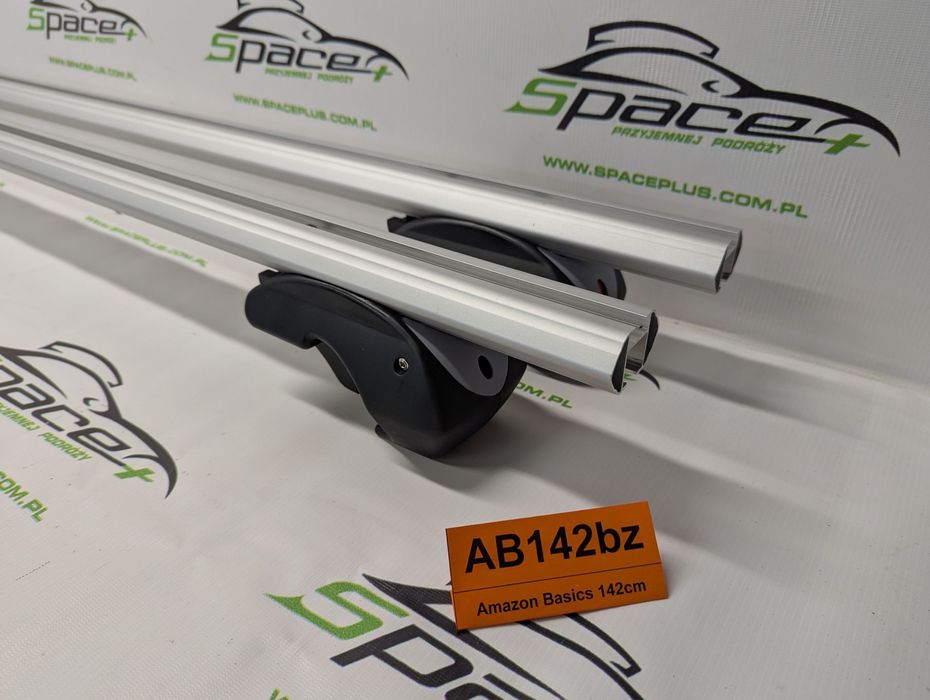Bagażnik dachowy bazowy belki poprzeczki Amazon Basics 142cm B083T54H2S na otwarte relingi.