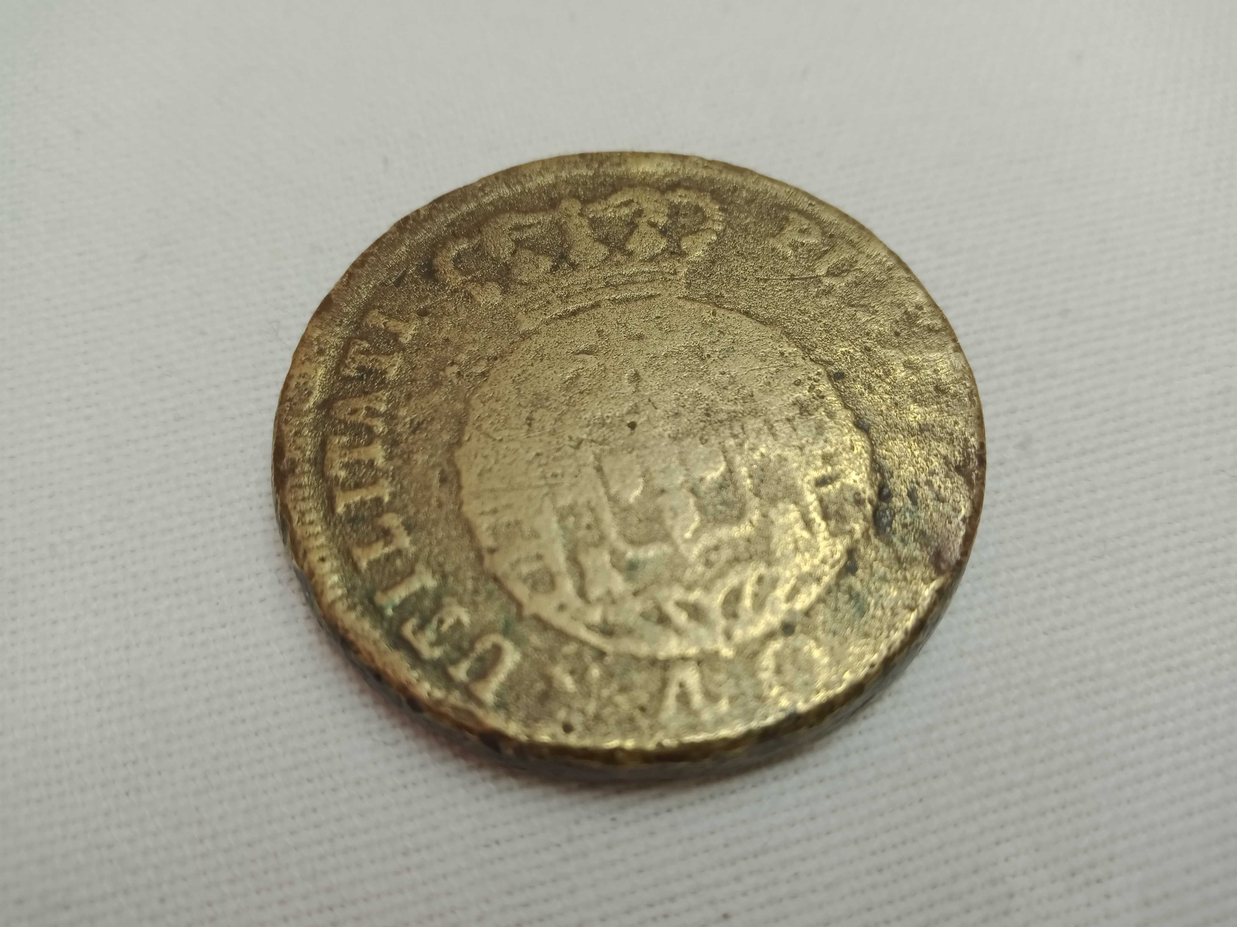 Moeda 40 reis patacos 1821 - cobre - coleção - rara