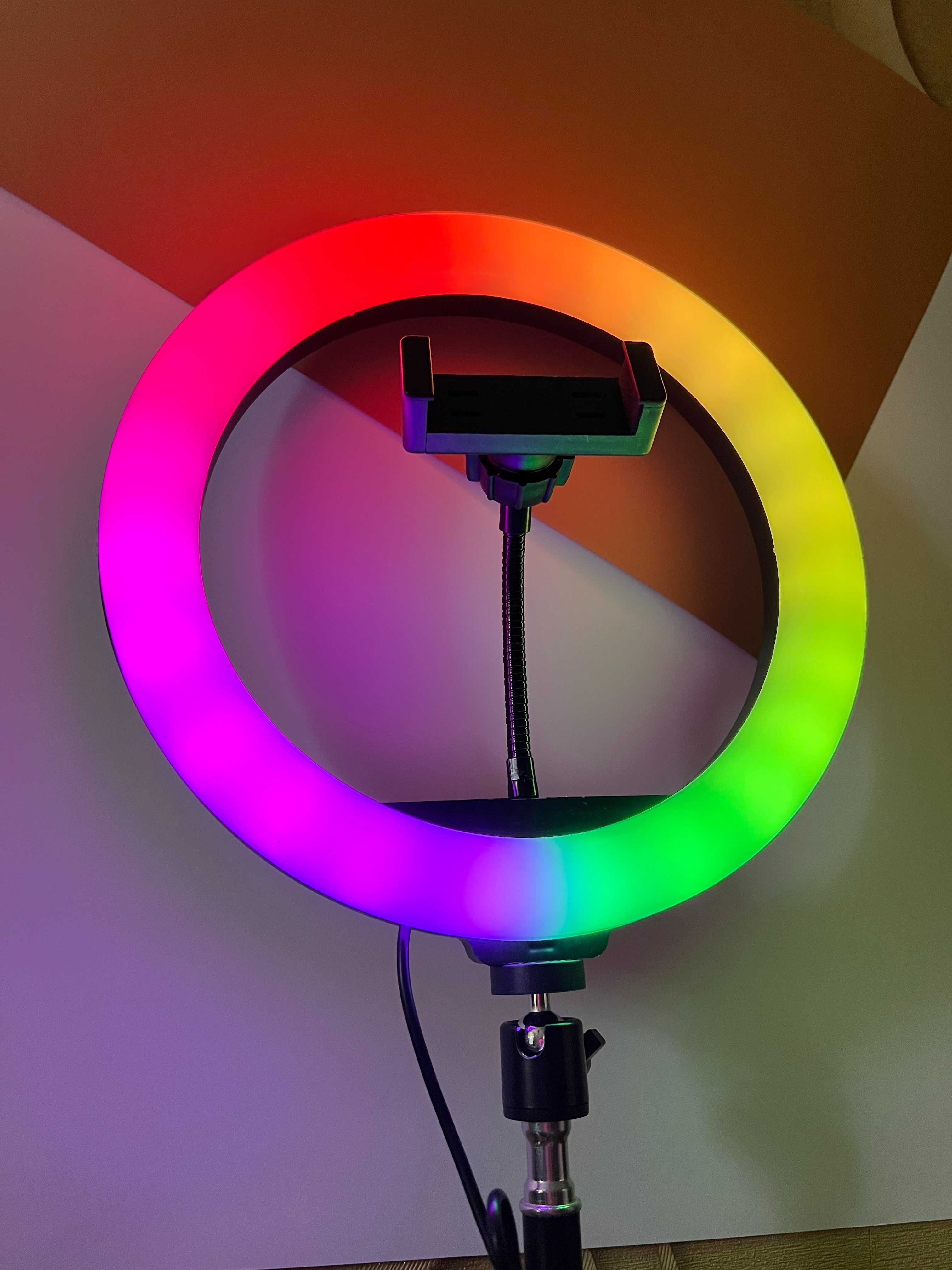 Кольцевая лампа с RGB подсветкой и креплением для смартфона