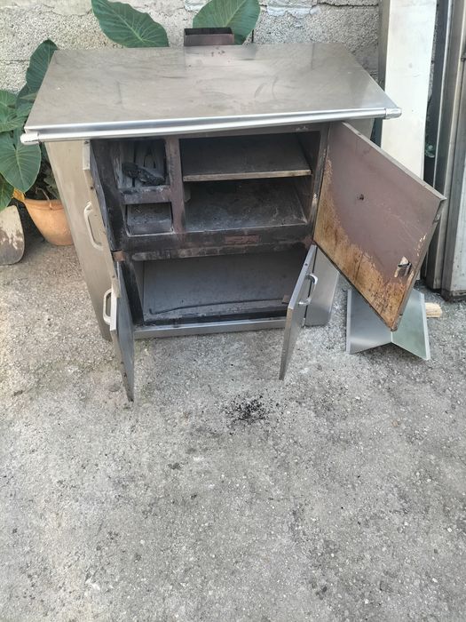 Fogão de cozinha em inox usado mas em bom estado, funcional ...