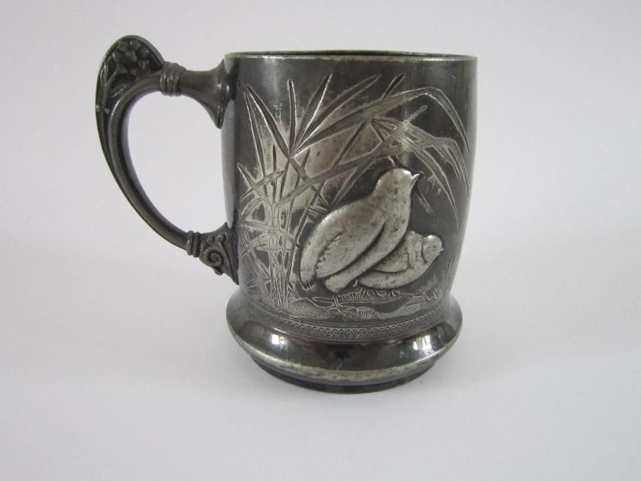 kubek cynowy art nouveau