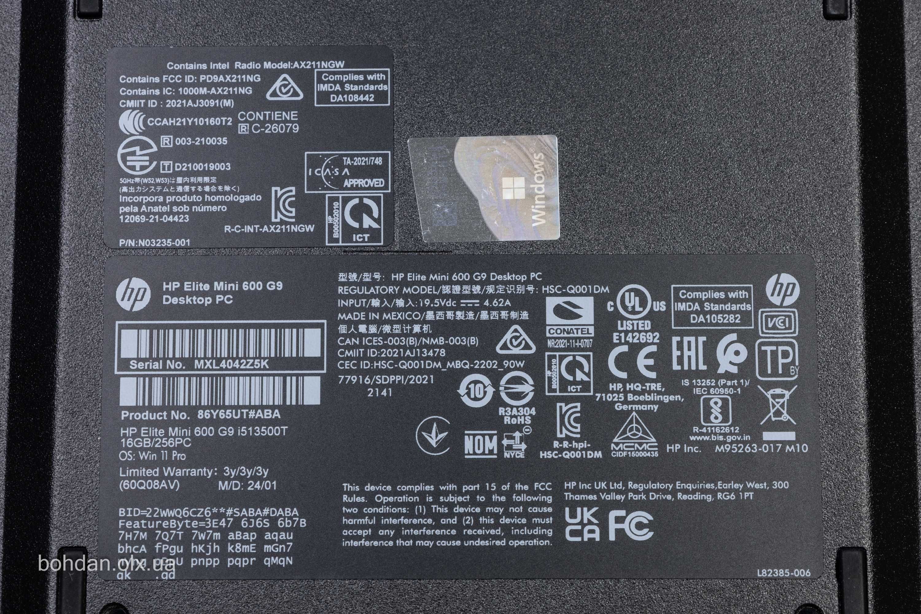 HP Elite Mini 600 G9 i5-13500T 16GB DDR5 256GB M.2 NVMe