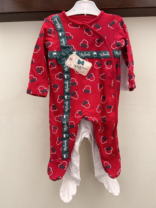 Czerwone śpioszki dziewczęce Minnie Mouse 62-68 pajacyk piżama Disney