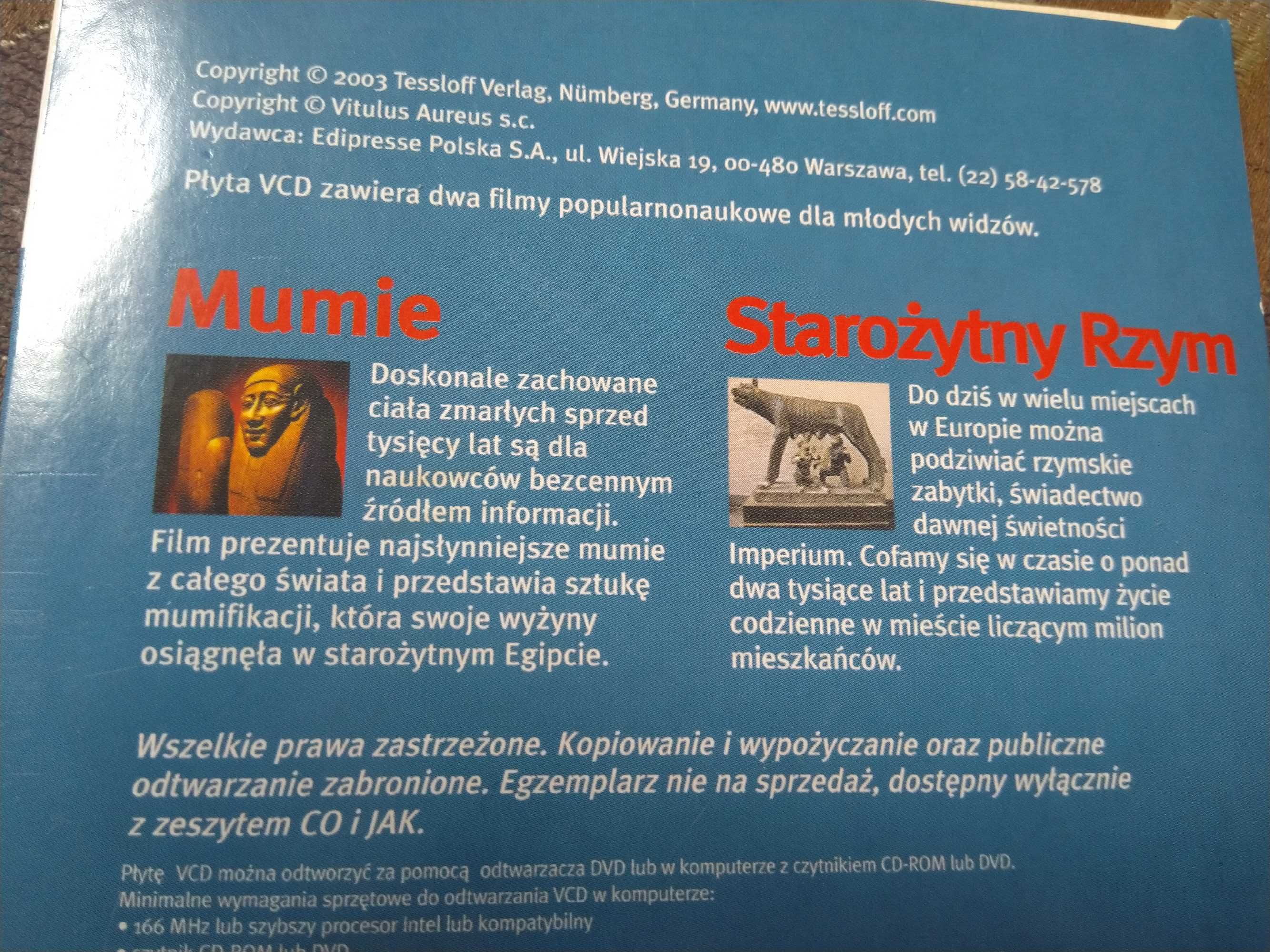 Mumie Starożytny Rzym Dwa niezwykle filmy DVD CO i JAK