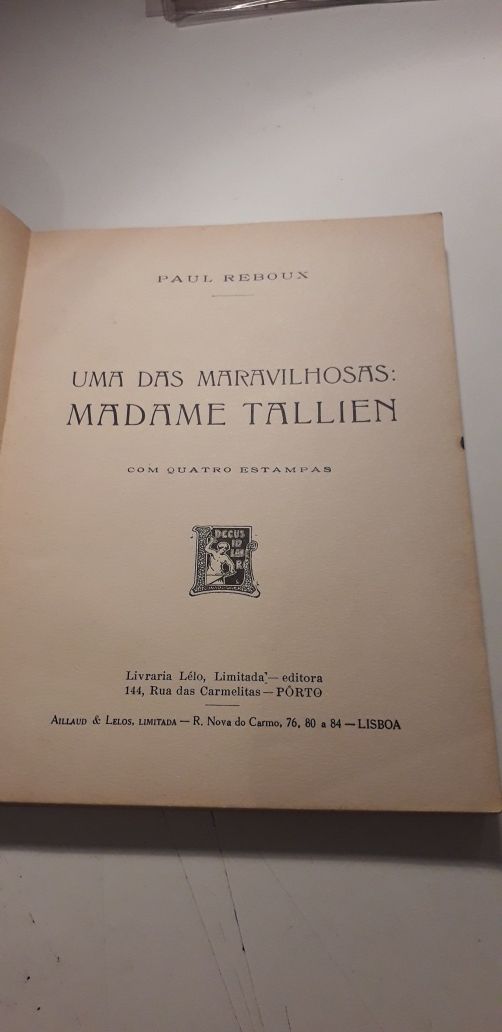 Uma das Maravilhosas, Madame Tallien - Paulo Reboux - Lello