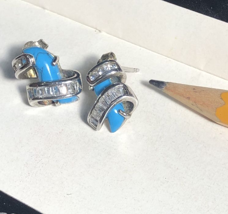Серьги серебро бирюза