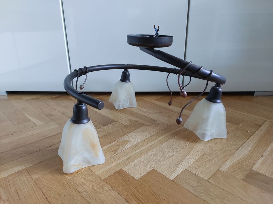 Zestaw lamp, żyrandol + 2 lampki nocne