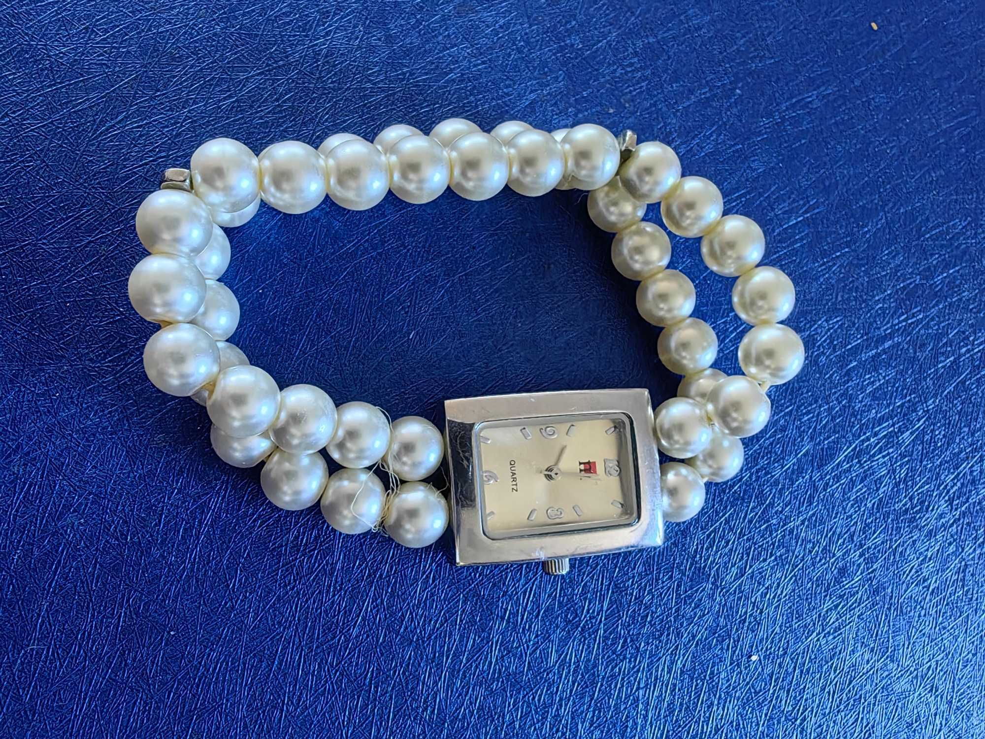 Damski zegarek Japan Movt firmy M quartz - bransoleta z pereł