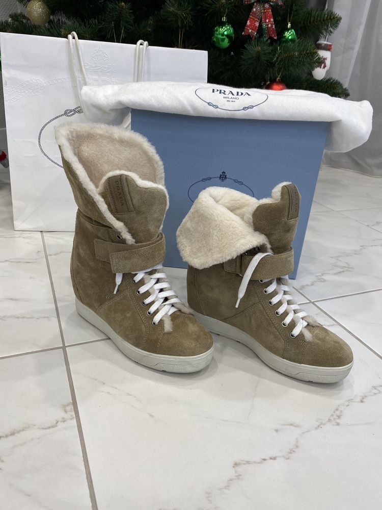 Сапоги ботинки сникерсы prada