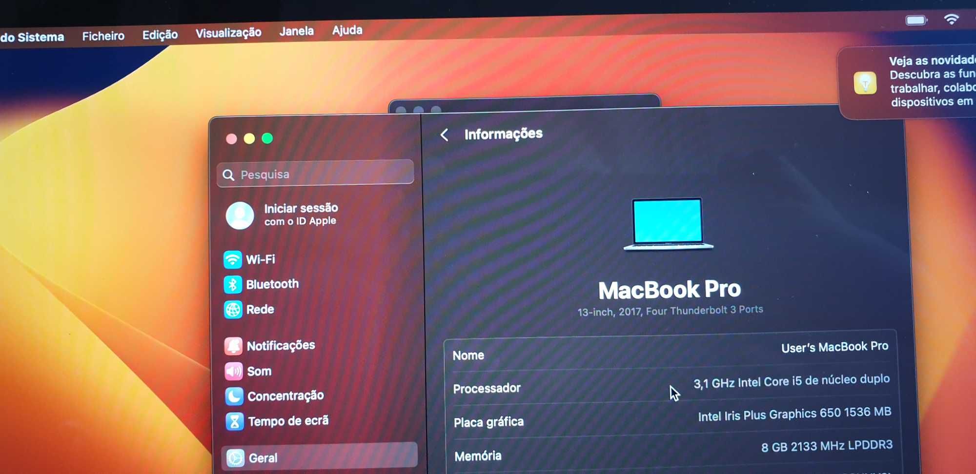 Macbook pro 13 2017 como novo