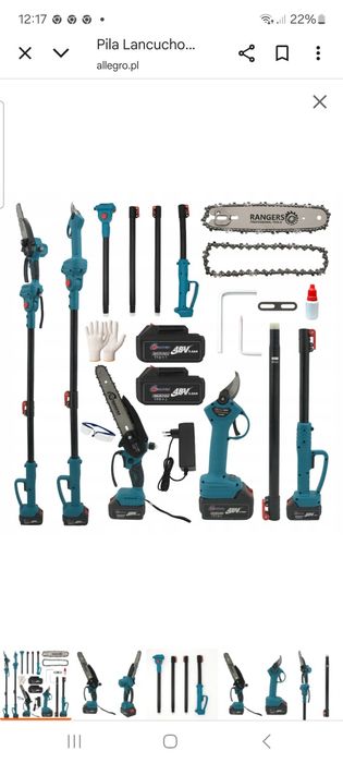 Zestaw piła łańcuchowa Sekator podkaszarka do trawy