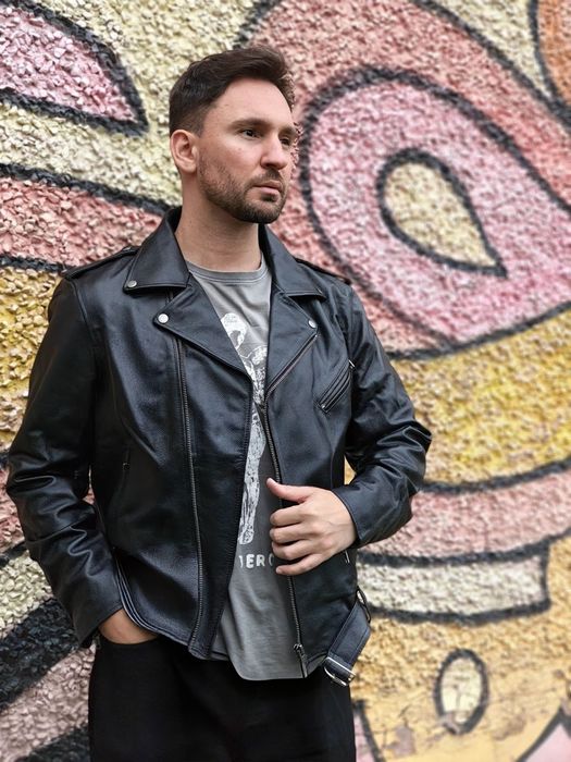 Натуральная кожаная куртка косуха (все рамеры) Натуральна шкіра косуха