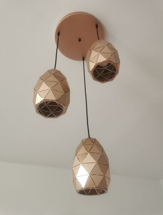 Lampa wisząca Italux zwisajaca zyrandol szampański zloty złota