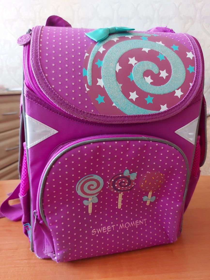 Рюкзак шкільний каркасний з ортопедичною спинкою для дівчинки Go Pack