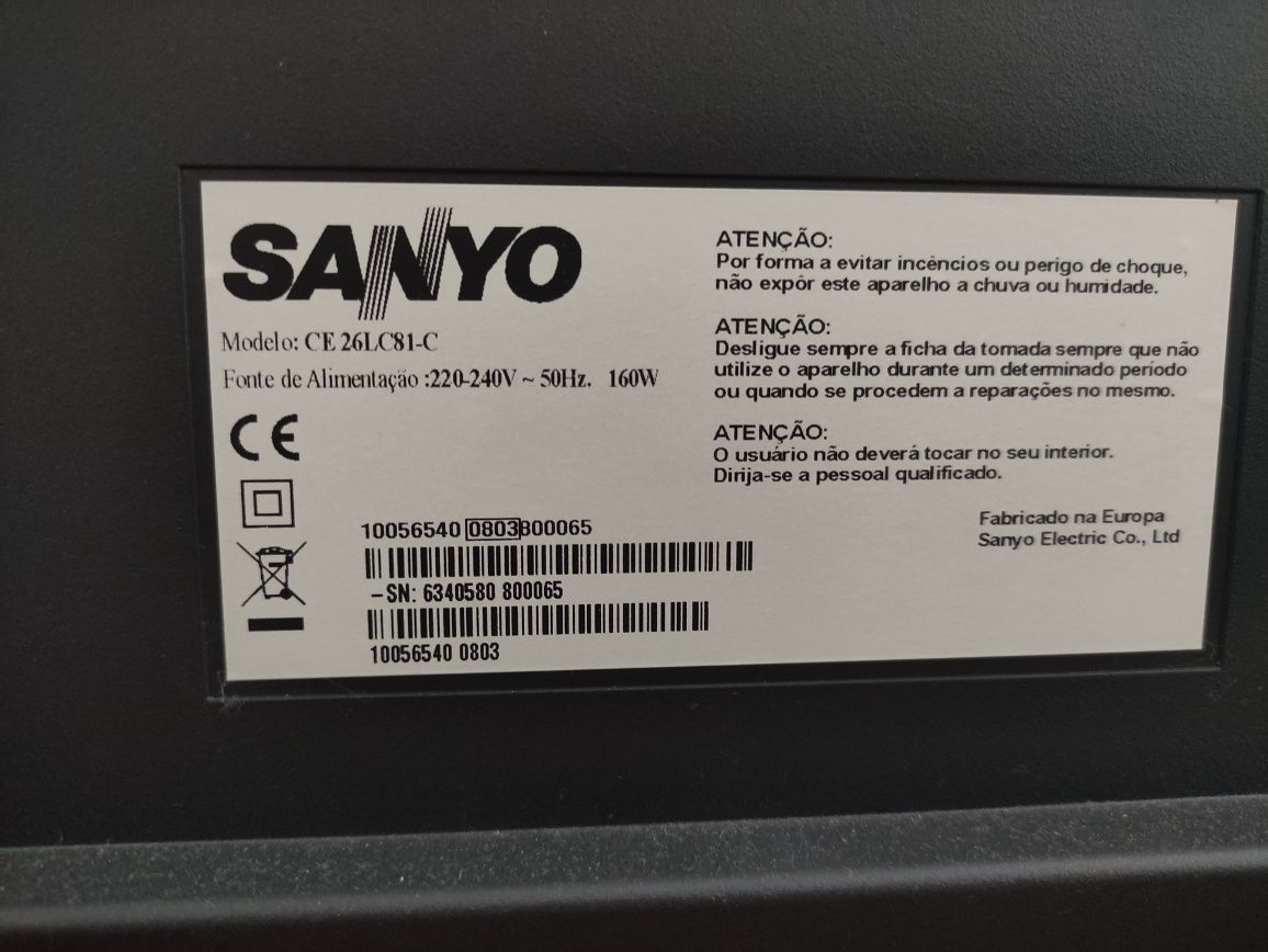 Televisão TV LCD Sanyo CE26lc81-C avariado