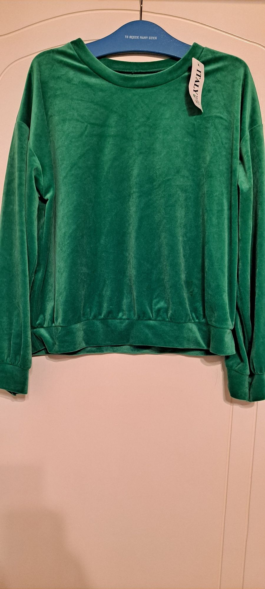 Dres welurowy zielony do 120 biodra