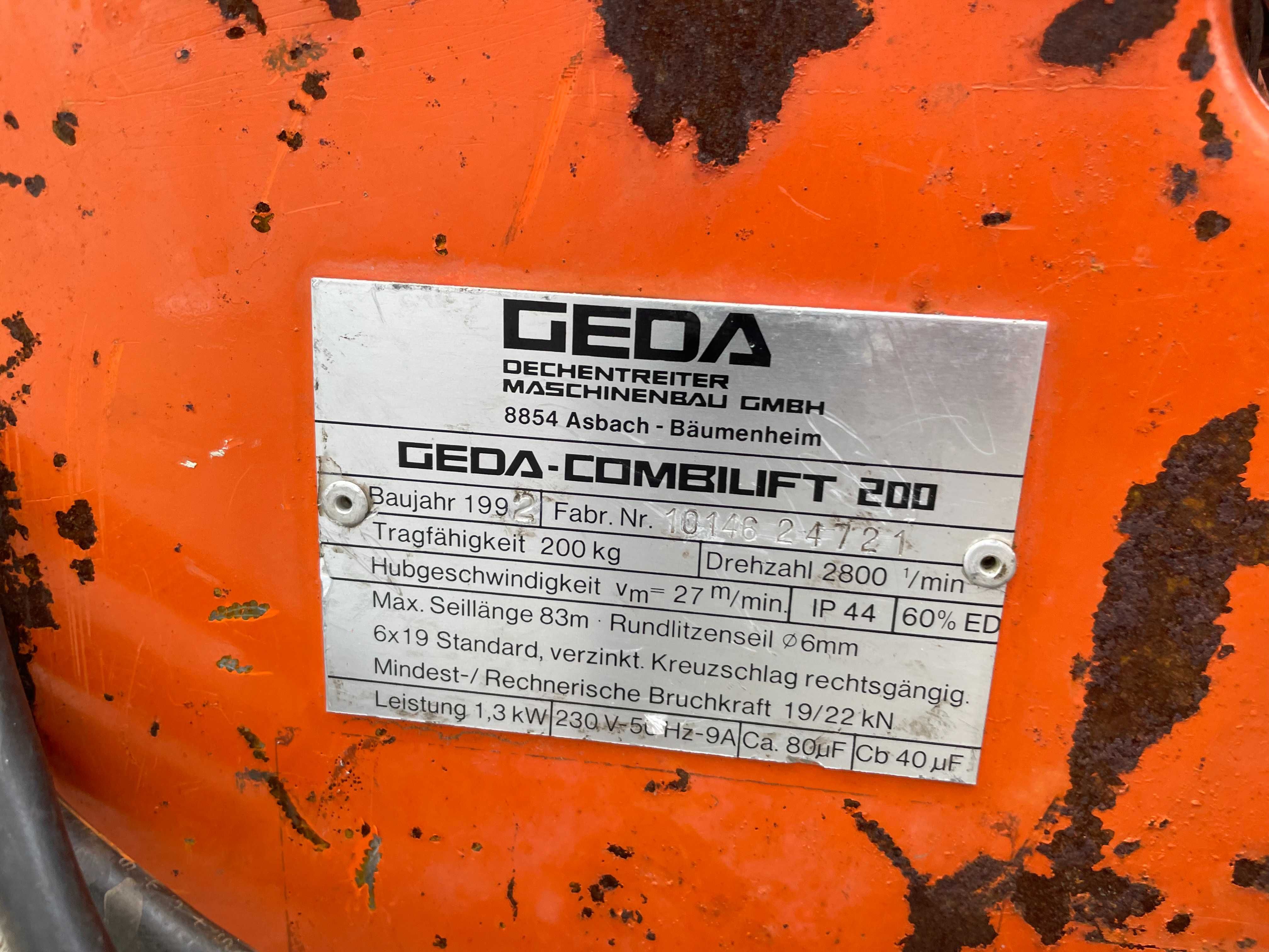 Winda Drabina dekarska Geda COMBILIFT STANDARD wciągarka wyciąg Nr.85