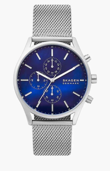 Zegarek Skagen HOLST Chronograf 42mm Men Niebieski Bransoleta Pudełko