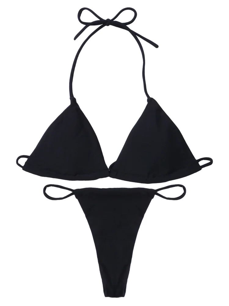 Sexy Strój Kąpielowy Dwuczęściowy Bikini Brazylijskie Stringi - M