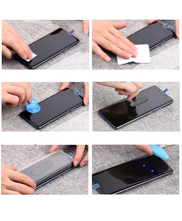 Szkło Hartowane Zaokrąglone UV do Samsung Galaxy Note 8 + Lampa UV