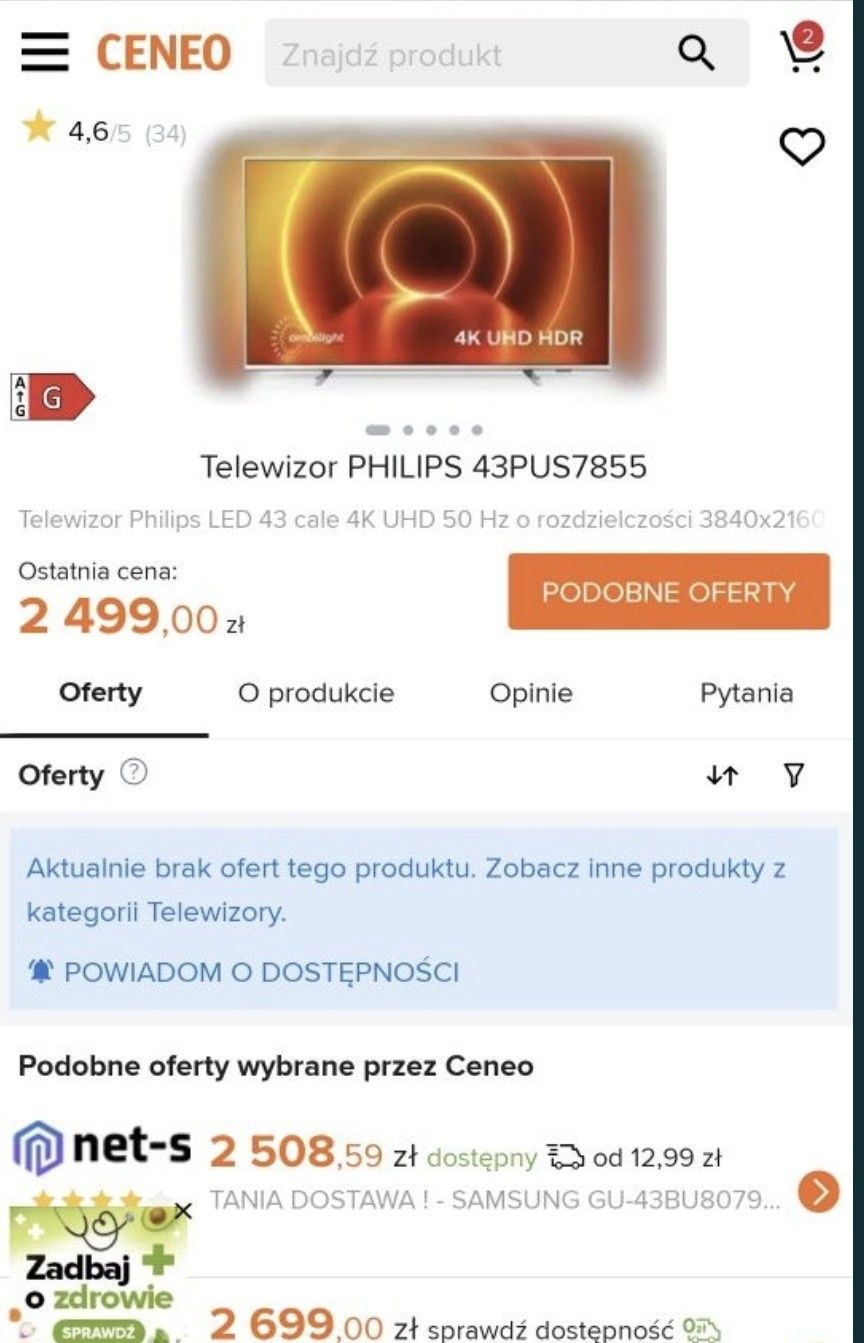 Philips 43pus7855 Jak Nowy