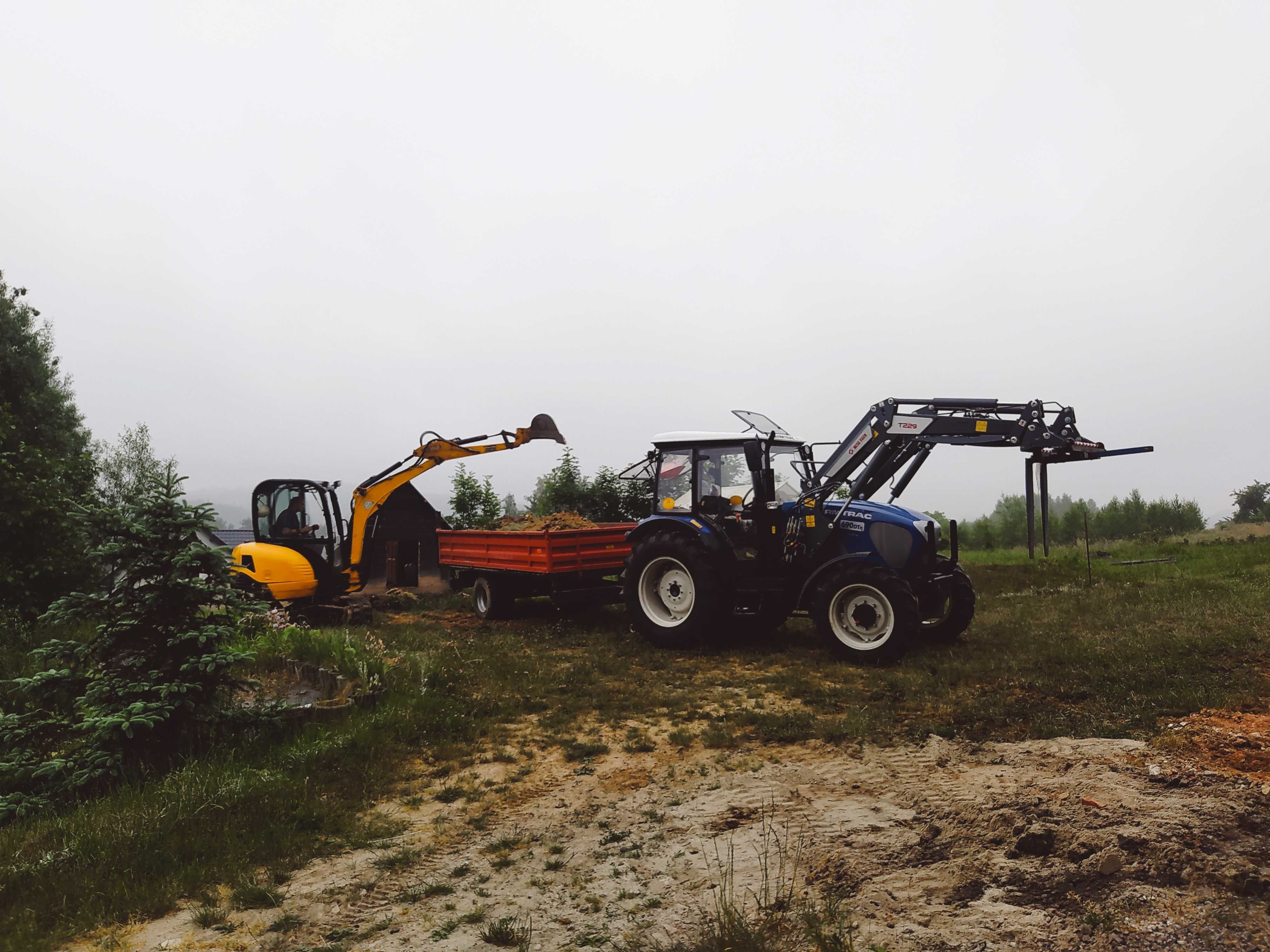 Usługi koparką, wywóz ziemi, gruzu, prace ziemne, transport wywrotką