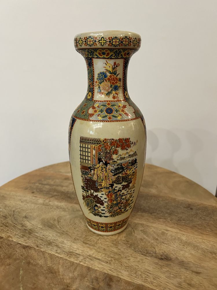 Wazon amfora chinski japonski vintage malowany