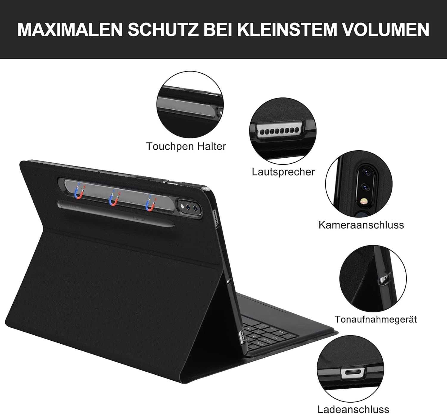 JADEMALL etui klawiatura touchpad LED Samsung Galaxy Tab S8+ S7 FE S7+