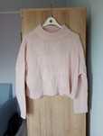 Sweter sweterek damski pudrowy róż L oversize