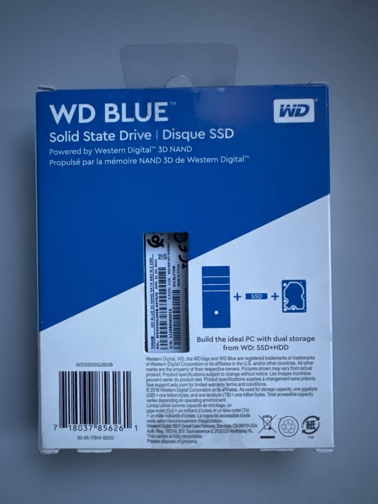 Disco SSD SATA M.2 2280 Western Digital Blue 500GB