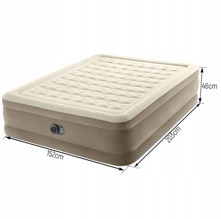Materac dwuosobowy Intex 203 x 152 x 46 cm beże i brązy