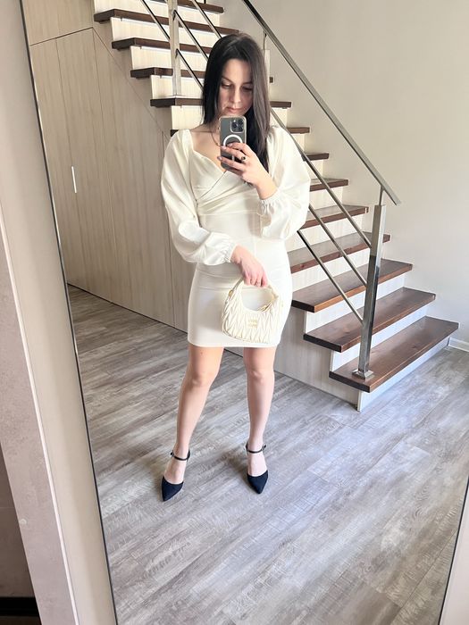 Сукня біла святкова, весільна, міні