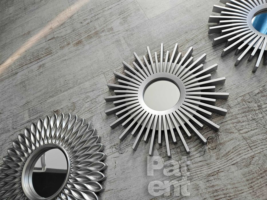 Lustra zestaw 3 luster w srebrnych ramkach do domu na ścianę dekoracja