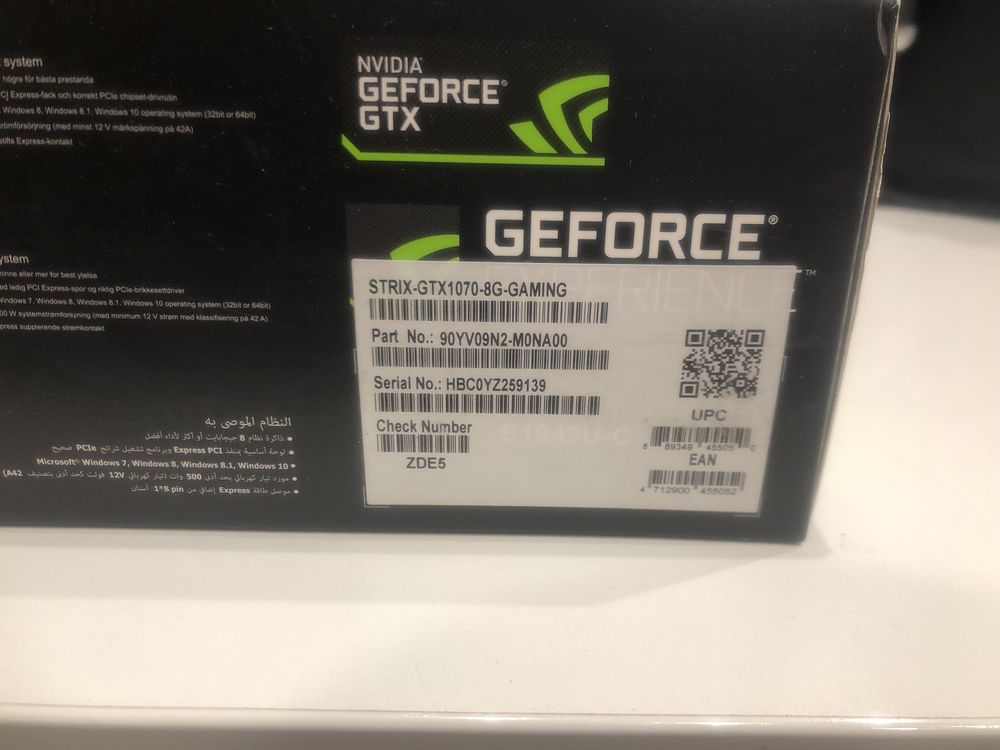 Видеокарта Asus STRIX GeForce GTX 1070 8GB