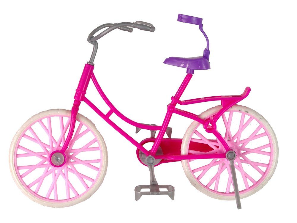 Lalka na Rowerze Plastikowa Różowa