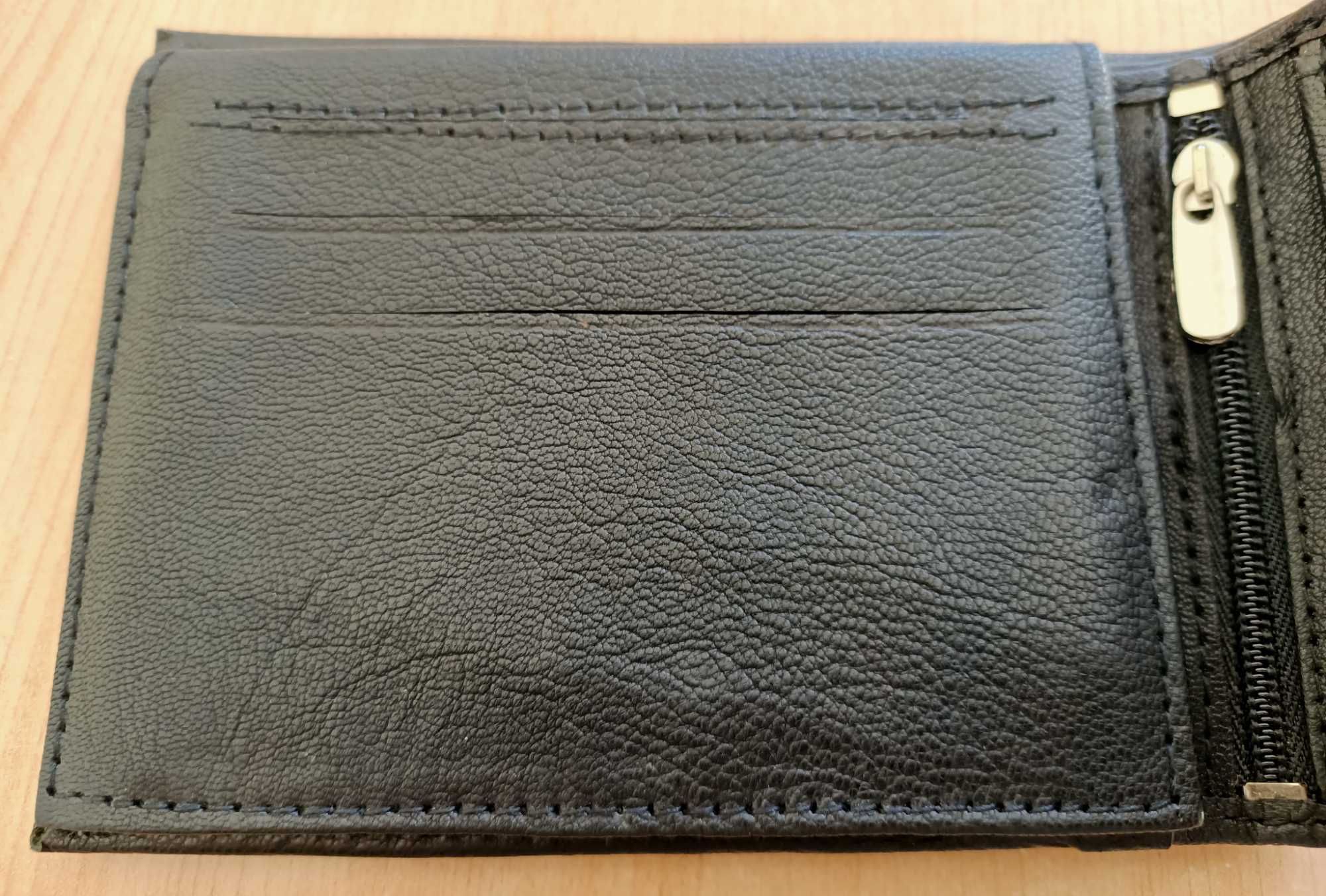 Portfel, genuine leather, czarny, RFID secure