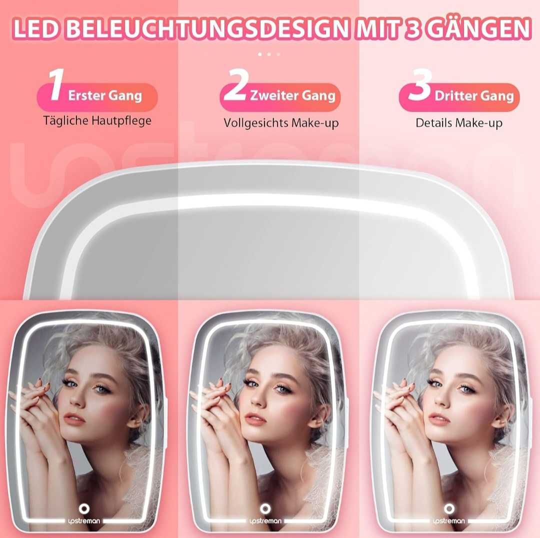 Przenośna lodówka na kosmetyki z lustrem mini lodówka światło LED