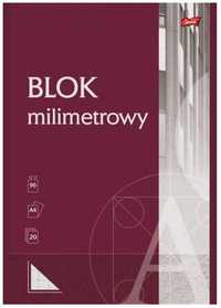 Blok milimetrowy  A4 20 KARTEK 90 g/m2 UNIPAP