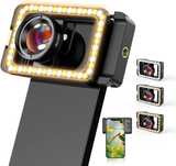 Obiektyw makro APEXEL 100mm z LED adapterem 17mm do telefonów