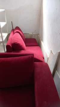 Sofa chaiselong vermelho