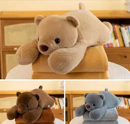 Плед мягкий детский, Игрушка подушка Мишка, Мягкая игрушка с пледом