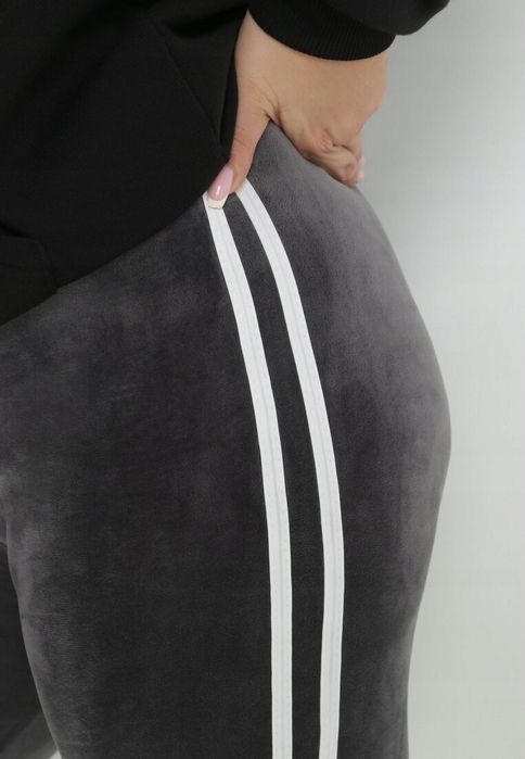 3XL 4XL 46 48 legginsy welurowe duży rozmiar plus size rozciągliwe